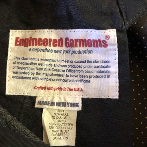 FWK Engineered Garments Marine Pant sailor straight wide leg trousers grey large - Picture 14 of 16